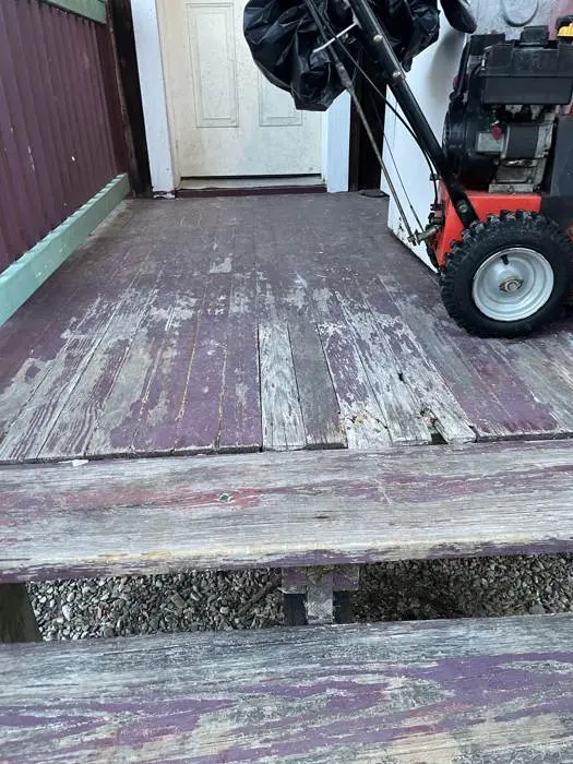 Worn deck before refinishing